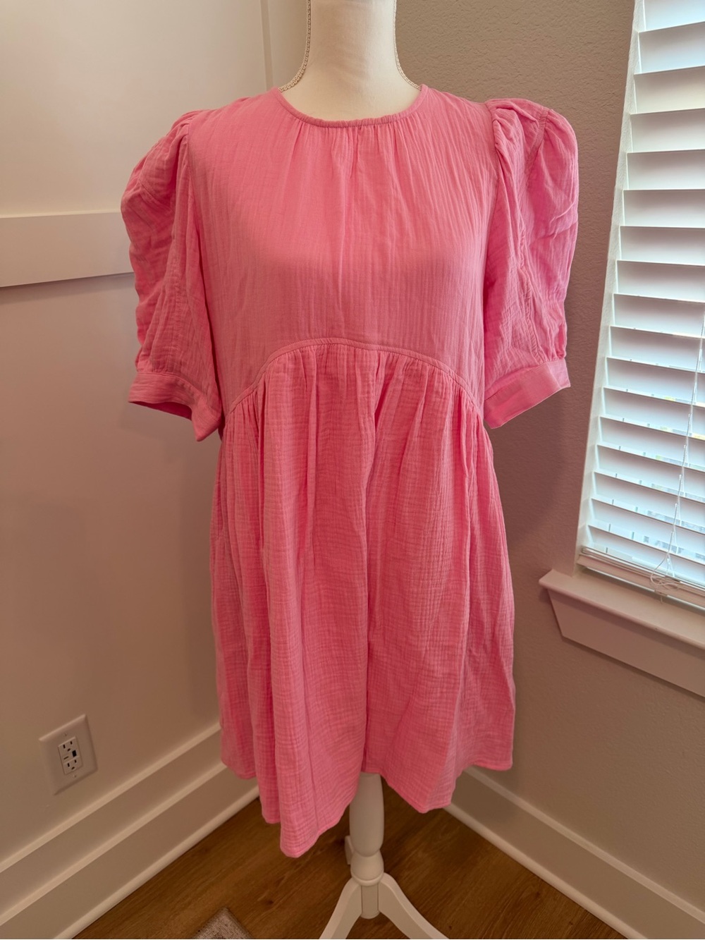 &merci Pink Gauze Babydoll Dress | Size Large